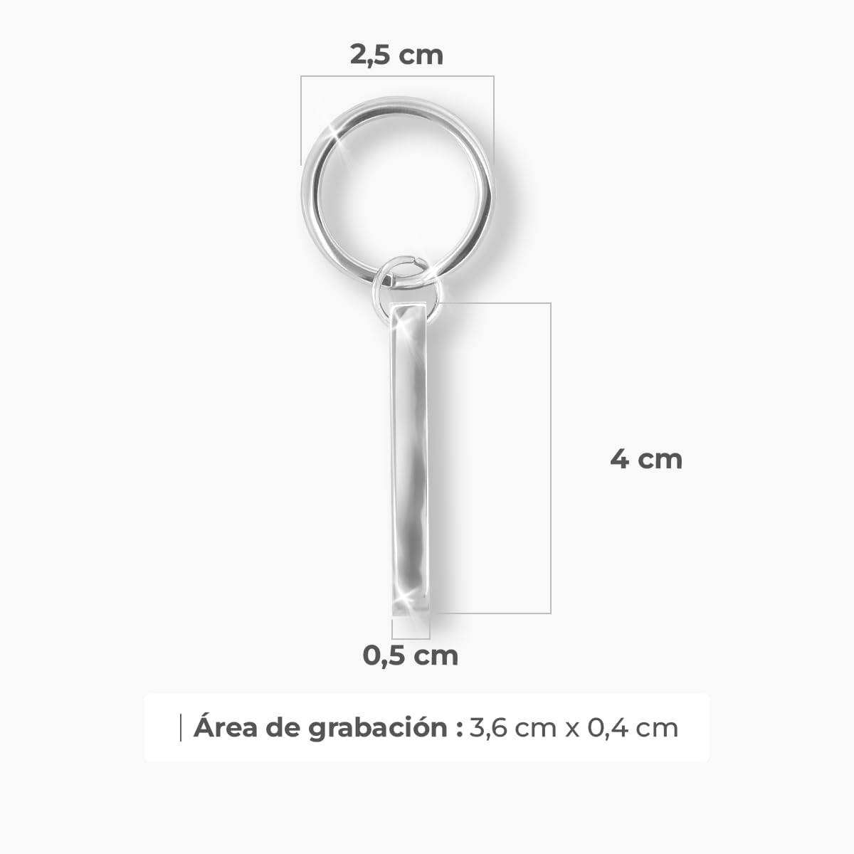 Llavero personalizado rectangular de acero - Regalos originales personalizados Mujer, Hombre, Parejas, Novios, Amiga, Papa, Dia Padre - Grabado Nombre, Mensaje, Llaveros originales personalizados