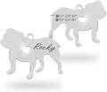Chapa para Perro y Gato Personalizada - Ideal para Grabar su Nombre y tu Contacto - Placa Identificativa Hecha de Acero Inoxidable - Forma de Bulldog - Regalos Market