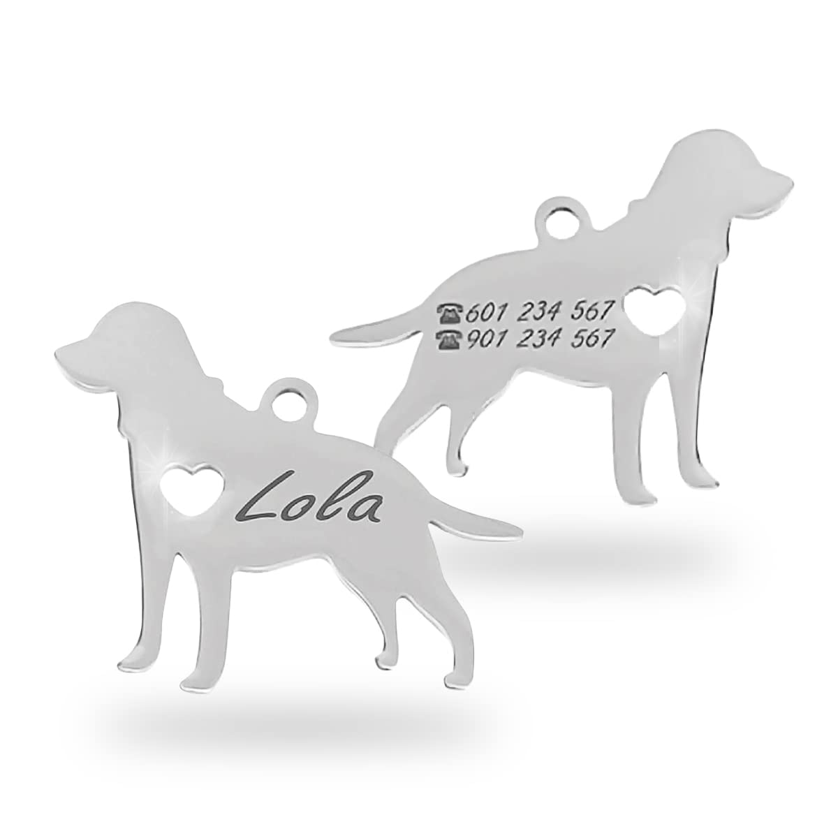 Chapa para Perro y Gato Personalizada - Ideal para Grabar su Nombre y tu Contacto - Placa Identificativa Hecha de Acero Inoxidable - Forma de Gato - Regalos Market