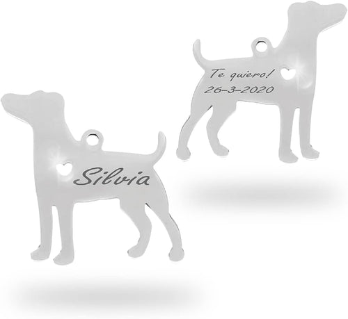 Chapa para Perro y Gato Personalizada - Ideal para Grabar su Nombre y tu Contacto - Placa Identificativa Hecha de Acero Inoxidable - Forma de Beagle - Regalos Market