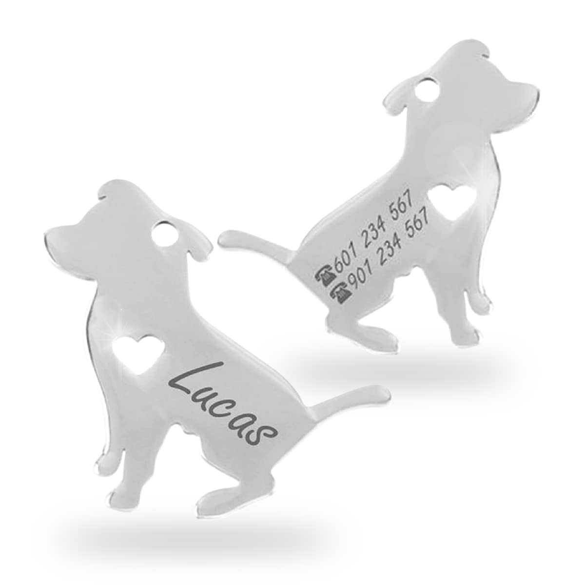 Chapa para Perro y Gato Personalizada - Ideal para Grabar su Nombre y tu Contacto - Placa Identificativa Hecha de Acero Inoxidable - Forma de Gato - Regalos Market