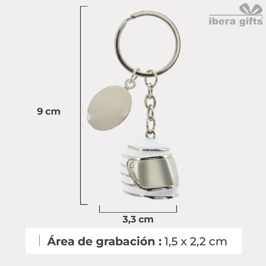 ibera gifts - Llavero Personalizado Casco De Moto Grabado Con Láser • Llavero Con Nombre Y Mensaje • Regalo Original Para Motoristas, Hombre, Mujer, Pareja, Aniversario