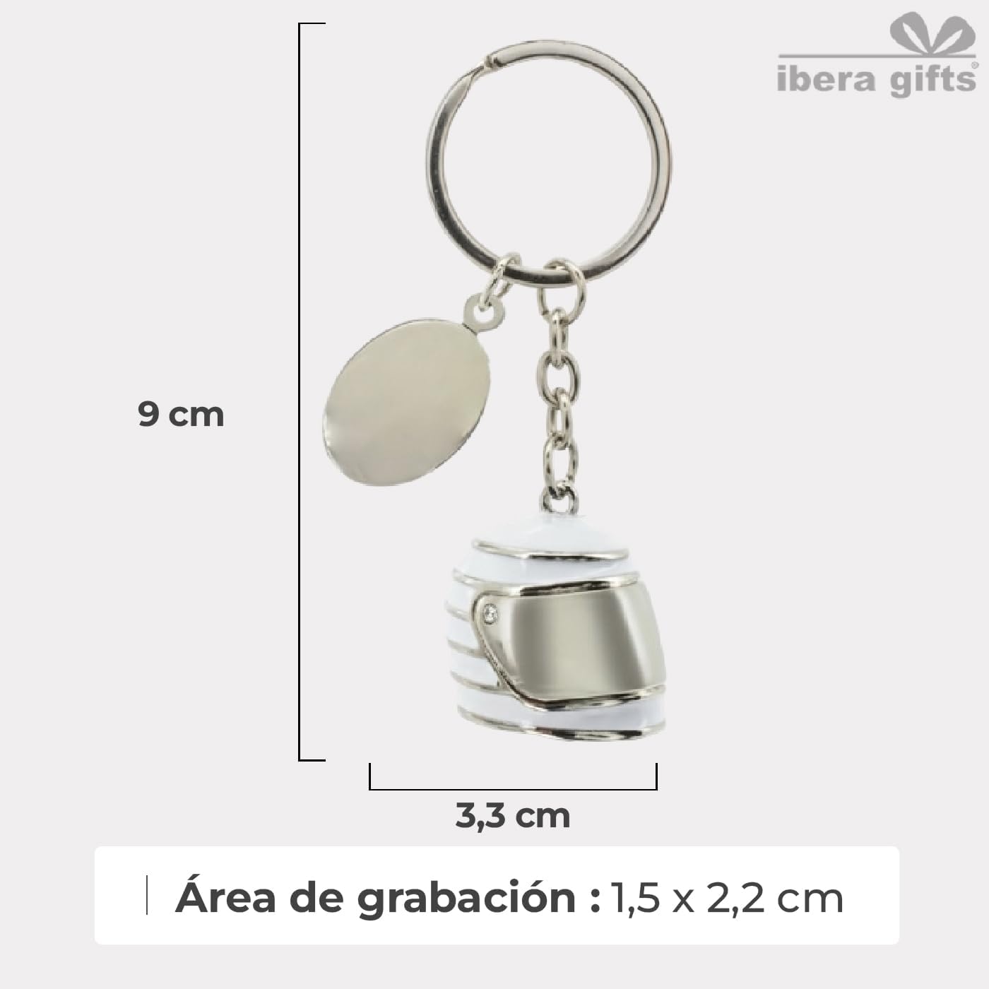 ibera gifts - Llavero Personalizado Casco De Moto Grabado Con Láser • Llavero Con Nombre Y Mensaje • Regalo Original Para Motoristas, Hombre, Mujer, Pareja, Aniversario
