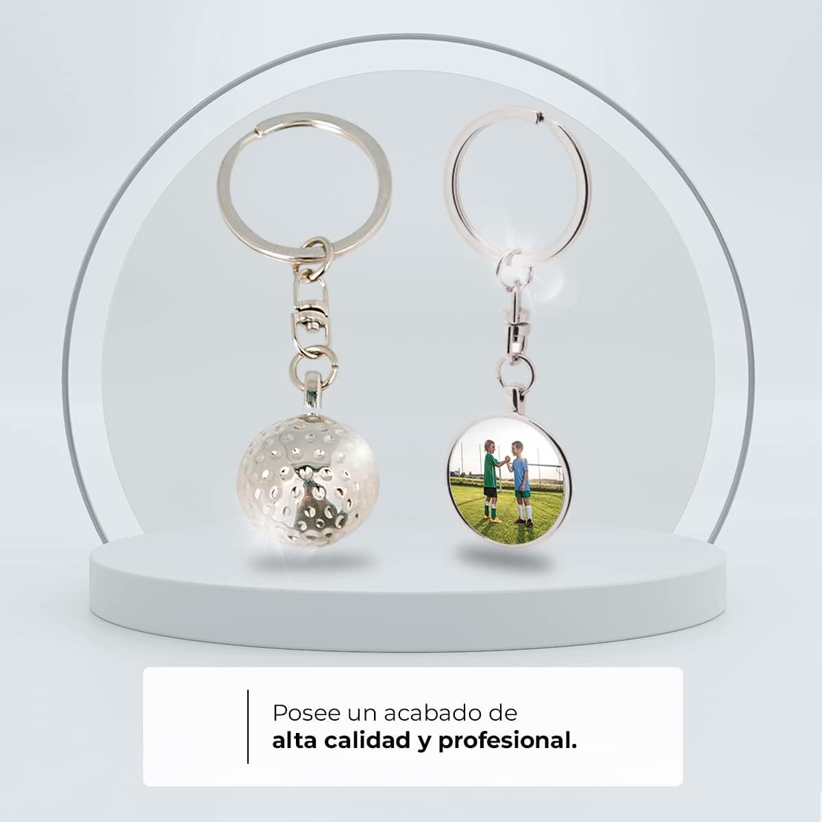ibera gifts - Foto Llavero personalizado Bola de Golf - Regalos originales personalizados Mujer Hombre Parejas Novios Papa Dia de Padre - Grabado con Imagen Mensaje
