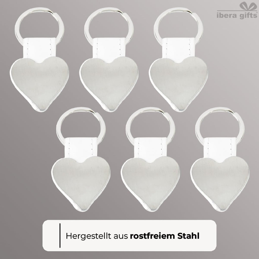 ibera gifts - Personalisierter Schlüsselanhänger in Herzform - Ideal als Geschenk für Ihren Partner, Freunde, Familie oder Kinder - Professionelle Verarbeitung