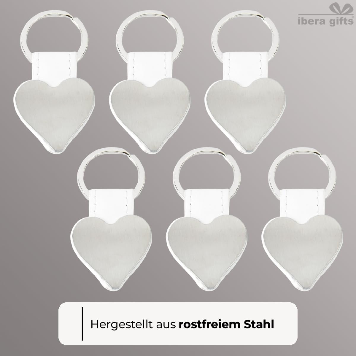 ibera gifts - Personalisierter Schlüsselanhänger in Herzform - Ideal als Geschenk für Ihren Partner, Freunde, Familie oder Kinder - Professionelle Verarbeitung