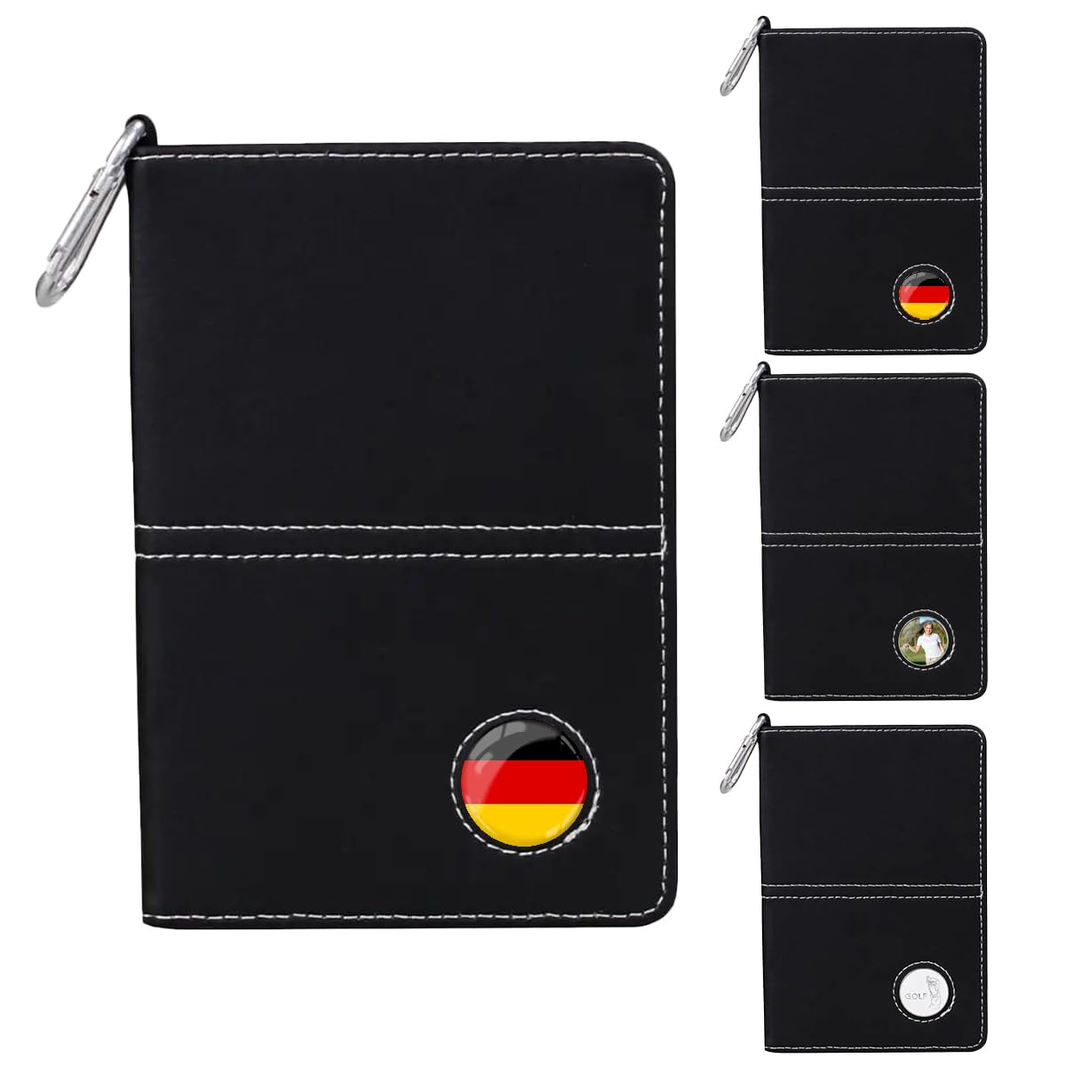 ibera gifts - Personalisierte Golf Geschenke – Golf Scorecard Halter personalisiert mit Marker und Bleistift - Scorekartenmappe Scorekartenhalter Leder