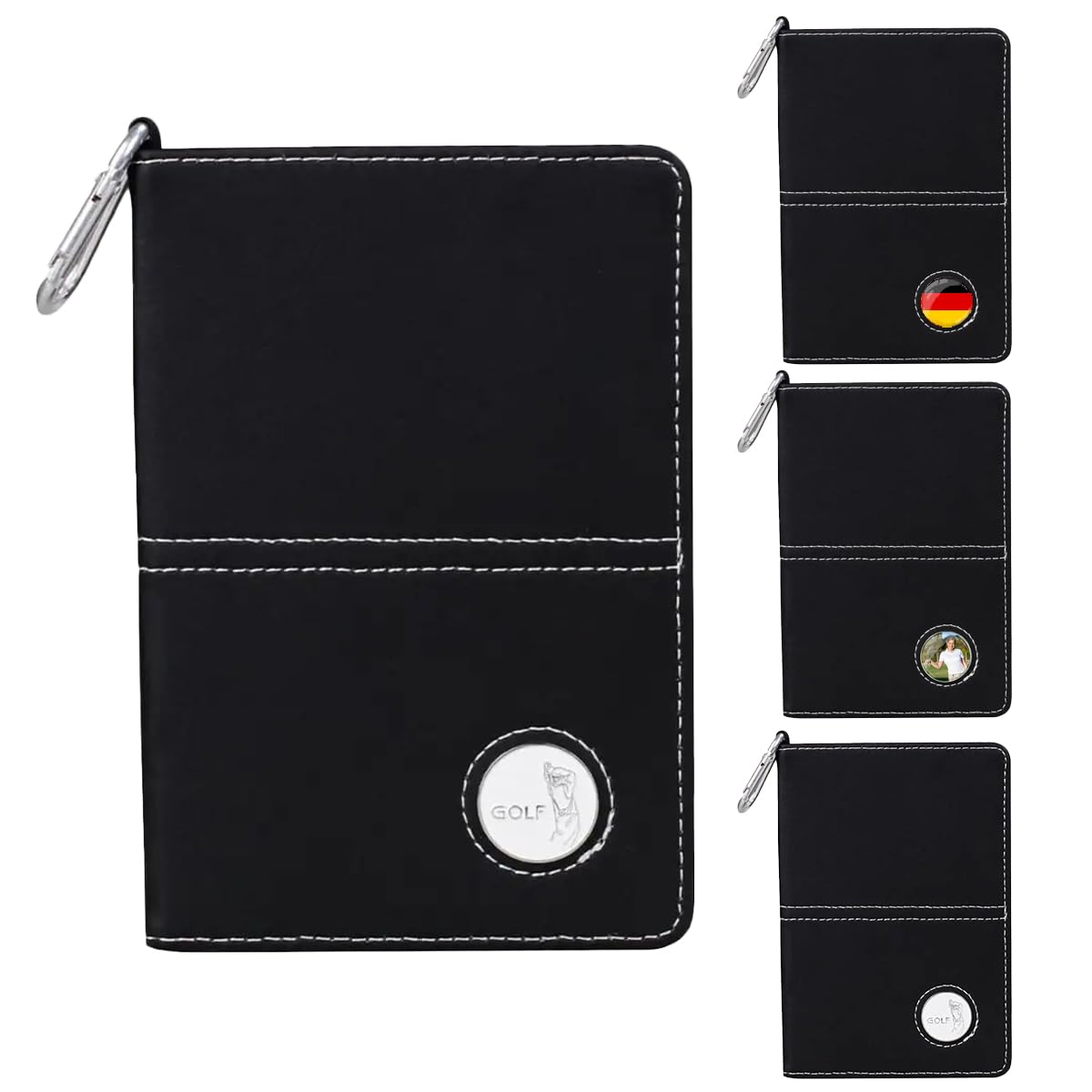 ibera gifts - Personalisierte Golf Geschenke – Golf Scorecard Halter personalisiert mit Marker und Bleistift - Scorekartenmappe Scorekartenhalter Leder