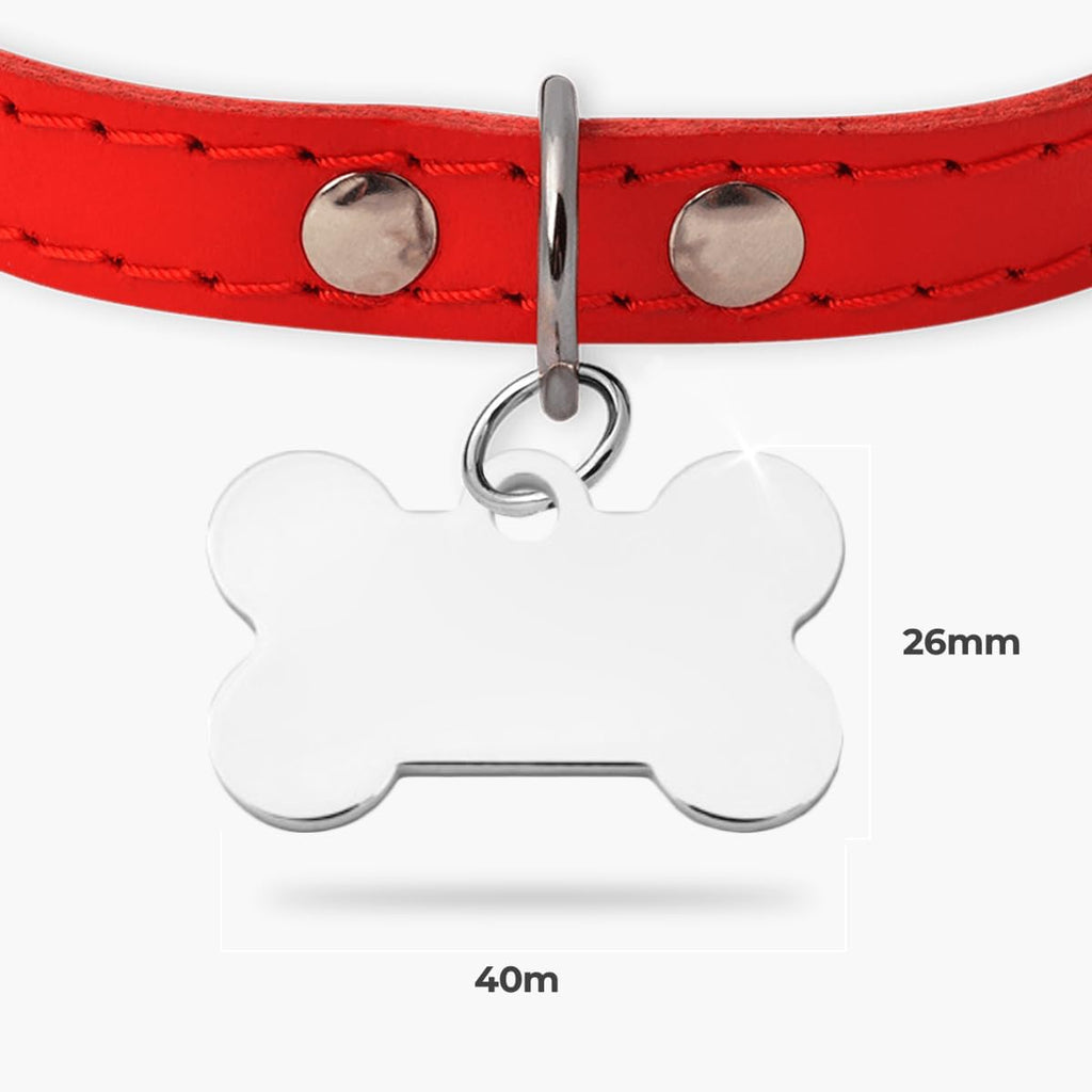 Ibera gifts - Hundemarke mit Gravur und personalisierte Hundemarke in Knochenform für mittelgroße bis große Hunde und Katzen (Silber, Keine Zeichnung)