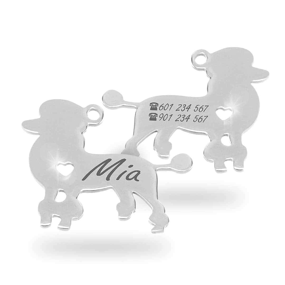 Chapa para Perro y Gato Personalizada - Ideal para Grabar su Nombre y tu Contacto - Placa Identificativa Hecha de Acero Inoxidable - Forma de Gato - Regalos Market