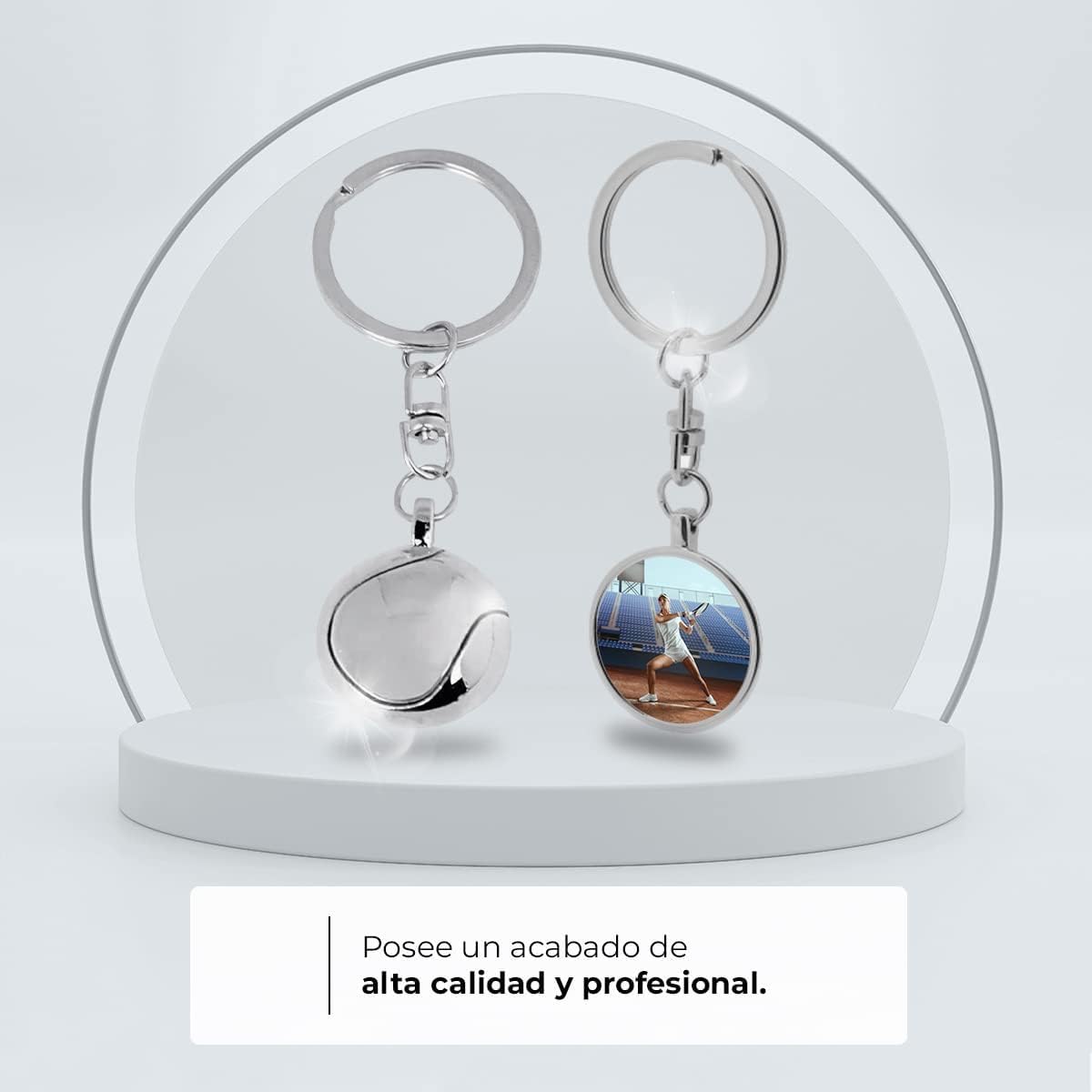 ibera gifts - Foto Llavero personalizado En Forma de pelota Tenis/Padel - Regalos originales personalizados para Mujer Hombre Parejas Novios Papa Dia del Padre - Grabado con Imagen