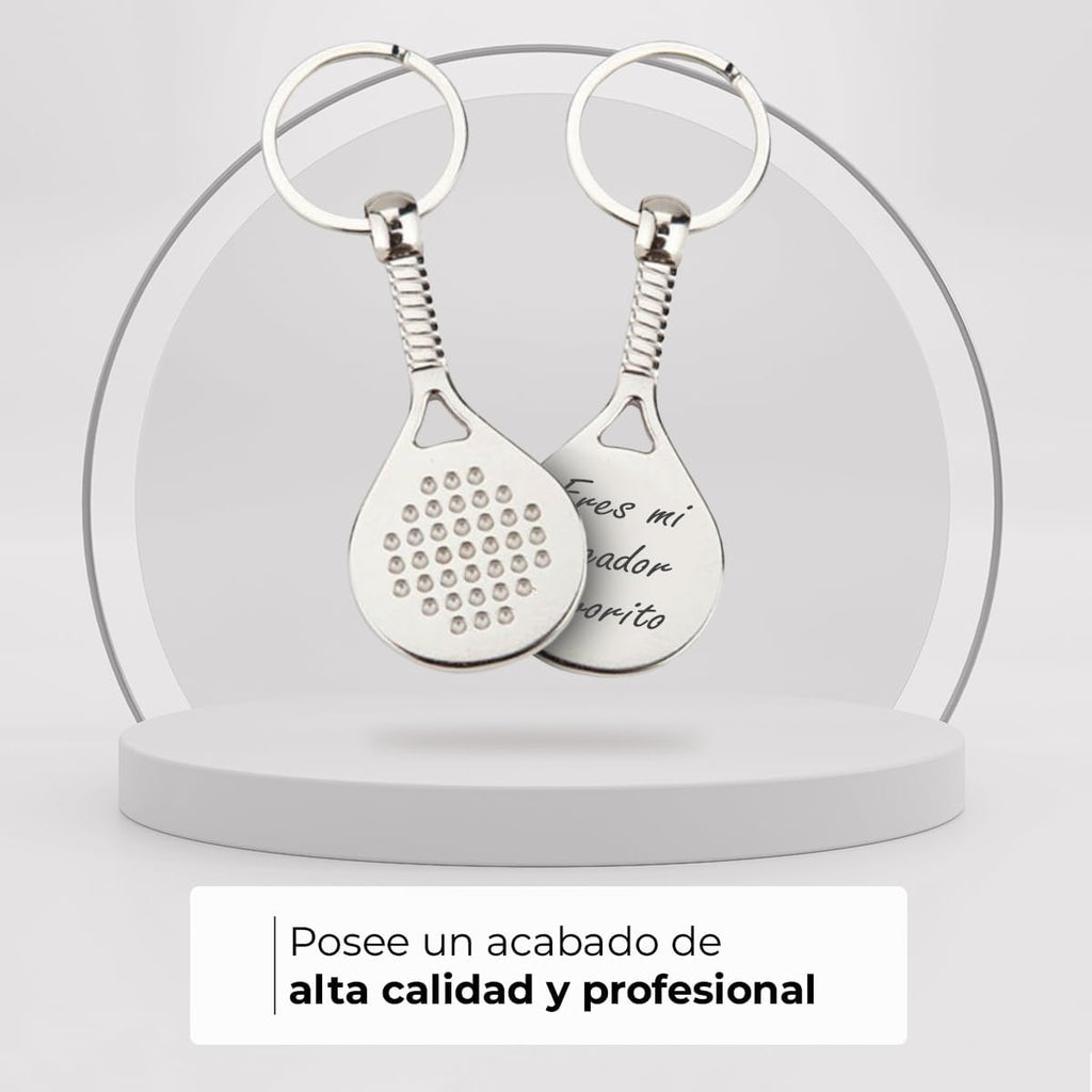 ibera gifts - Llavero Padel Personalizado en Forma de Raqueta, Acero Inoxidable, Llaveros Padel y Llaveros de Padel, Presentado en Bolsa de Regalo