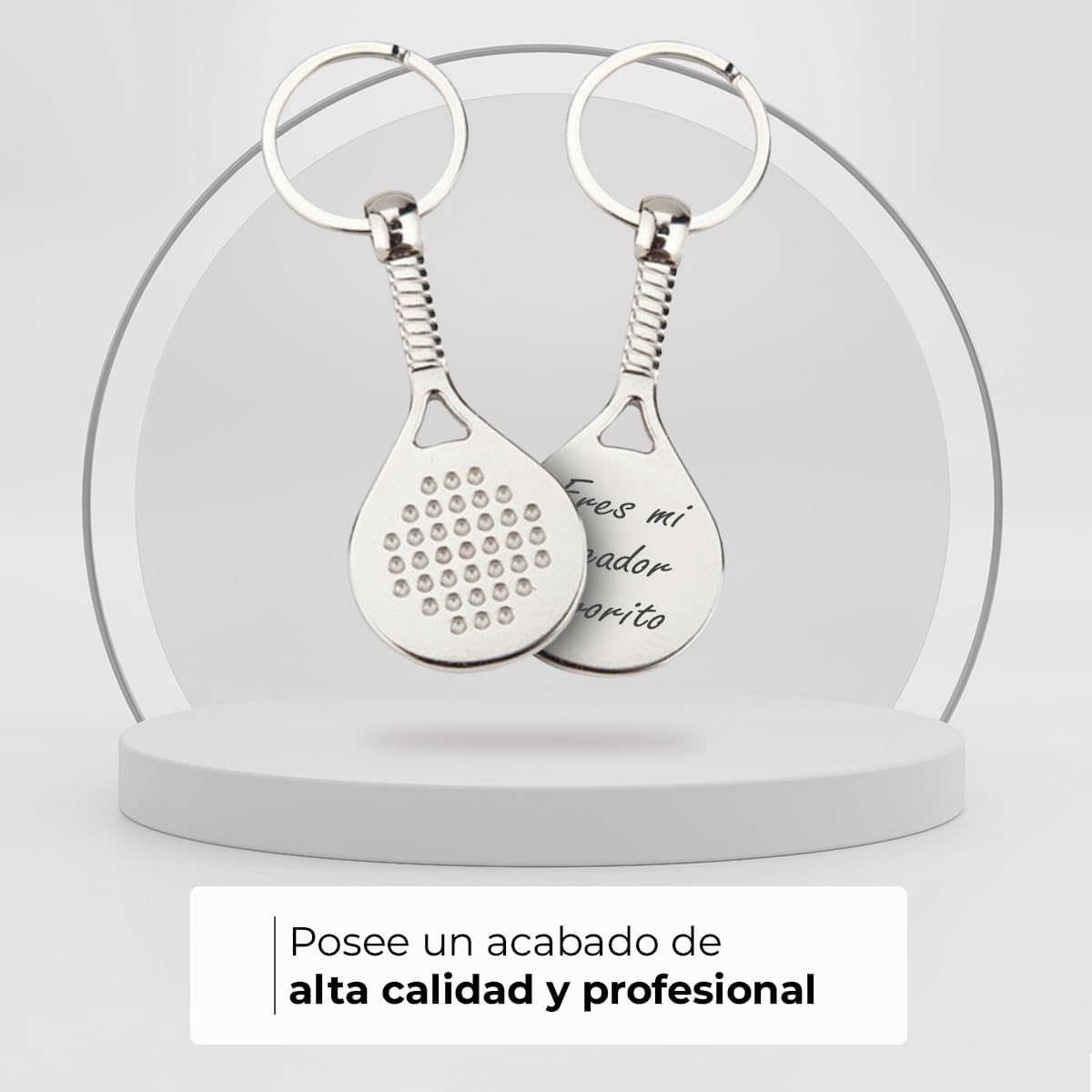 ibera gifts - Llavero Padel Personalizado en Forma de Raqueta, Acero Inoxidable, Llaveros Padel y Llaveros de Padel, Presentado en Bolsa de Regalo