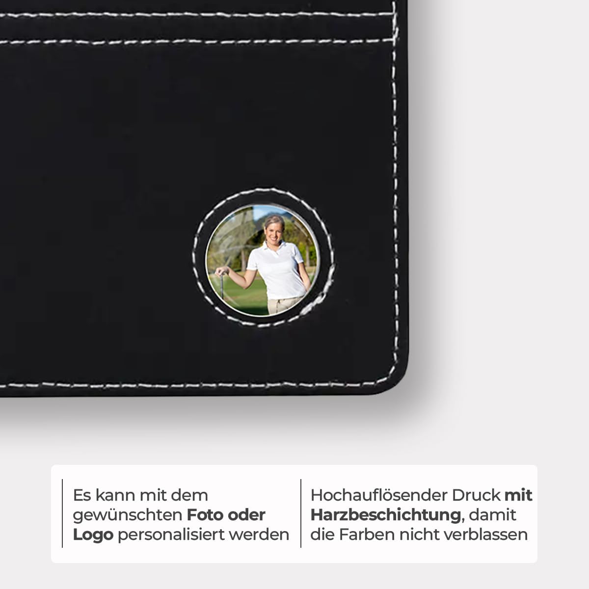 ibera gifts - Personalisierte Golf Geschenke – Golf Scorecard Halter personalisiert mit Marker und Bleistift - Scorekartenmappe Scorekartenhalter Leder