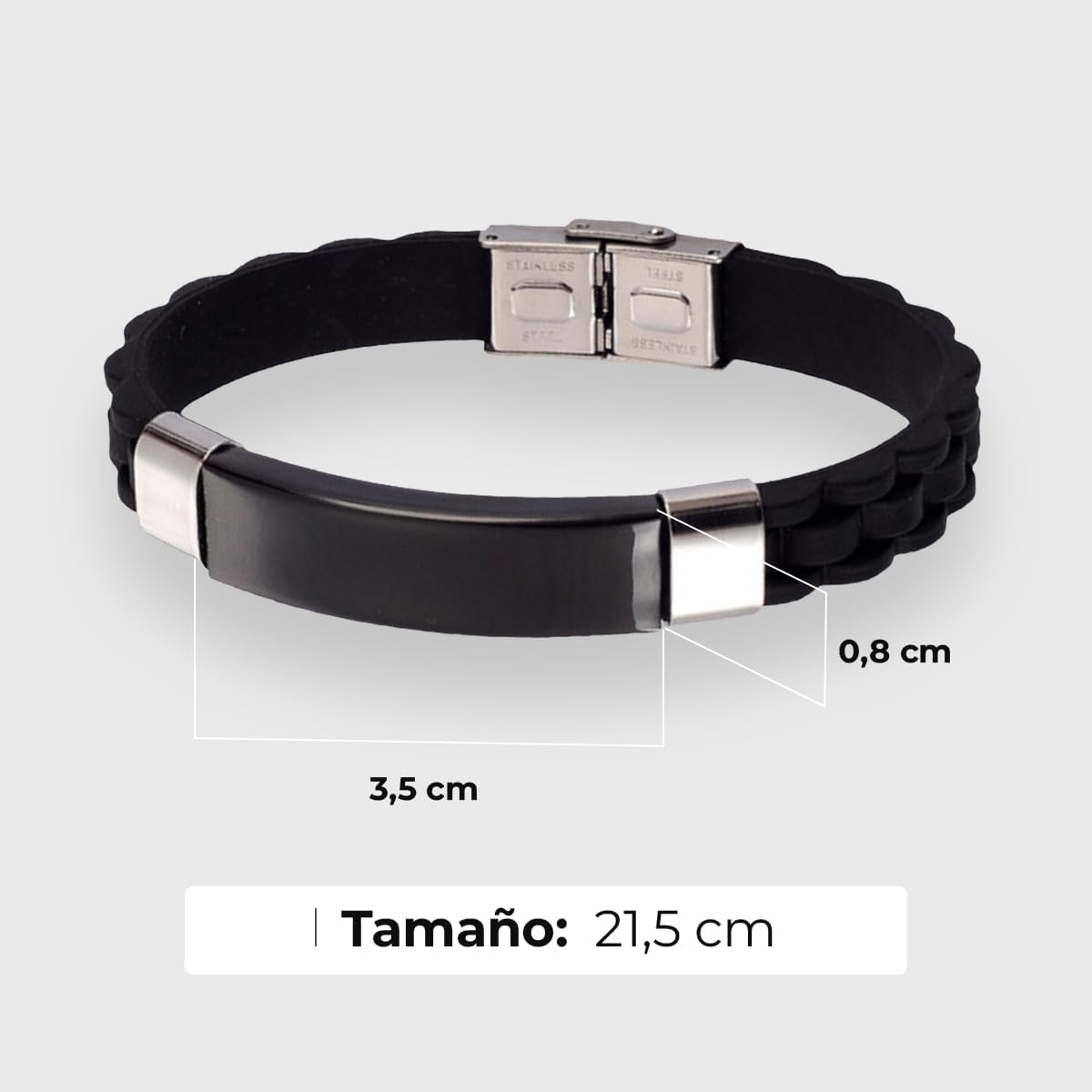 ibera gifts - Pulsera personalizada de acero inoxidable - Regalo Grabado para Hombre Mujer Parejas Amigos - Acabado profesional