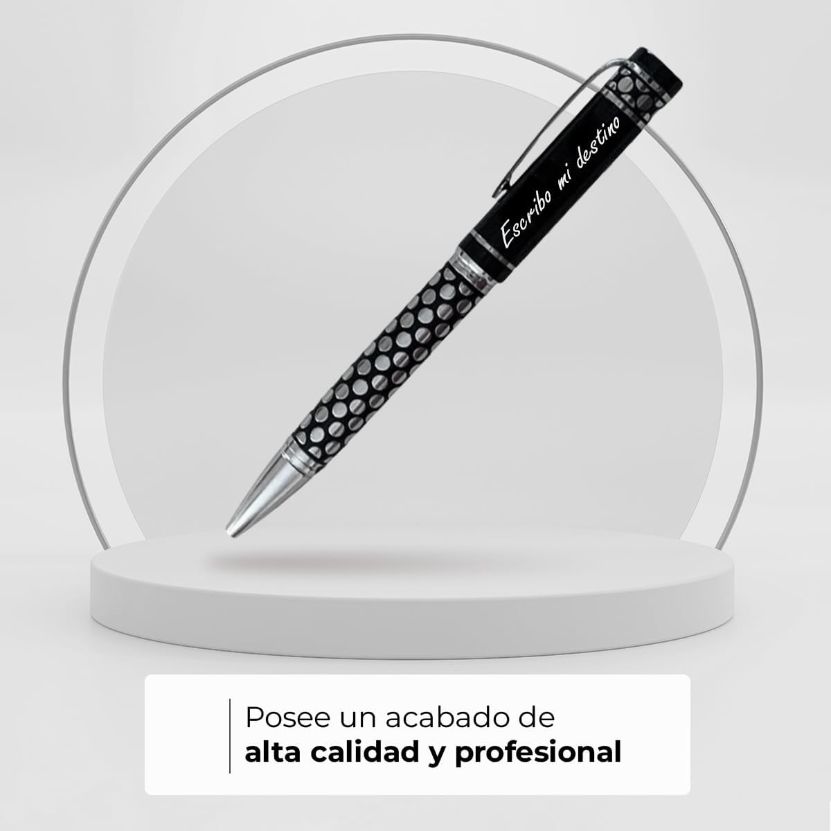 ibera gifts - Bolígrafos Personalizados, Bolígrafo Personalizado con Grabado Láser, Presentado en Bolsa de Regalo, Tamaño 14,3 cm (Negro grande)