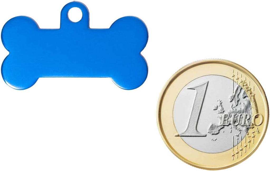 Ibera gifts - Hundemarke mit Gravur - Personalisierte Hundemarke in Knochenform für kleine und mittelgroße Haustiere - Hundemarke personalisiert aus Aluminium