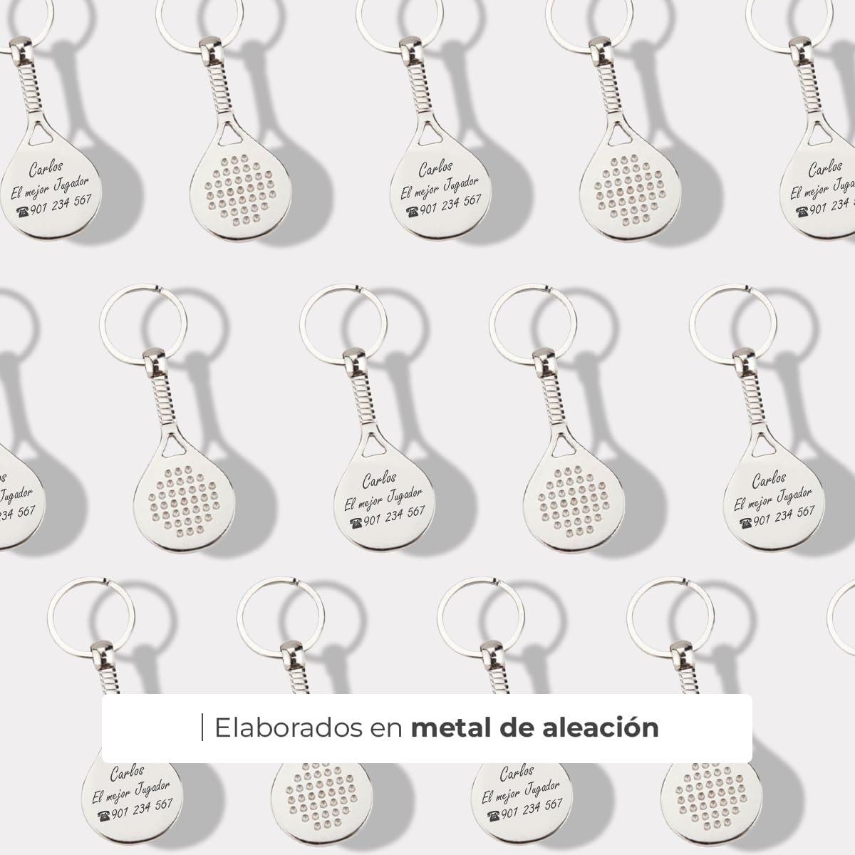 ibera gifts - Llavero Padel Personalizado en Forma de Raqueta, Acero Inoxidable, Llaveros Padel y Llaveros de Padel, Presentado en Bolsa de Regalo