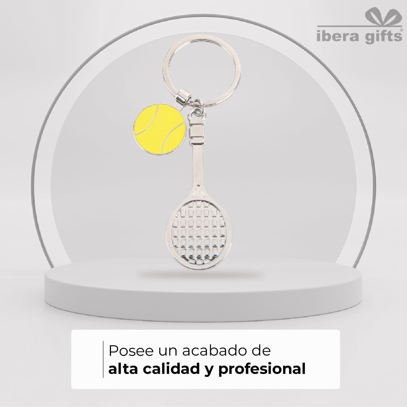 ibera gifts - Llavero Personalizado Tenis Raqueta y Pelota Grabado Láser Regalo Original Nombre Fecha Cumpleaños Amor Detalle Para Jugadores Tenis