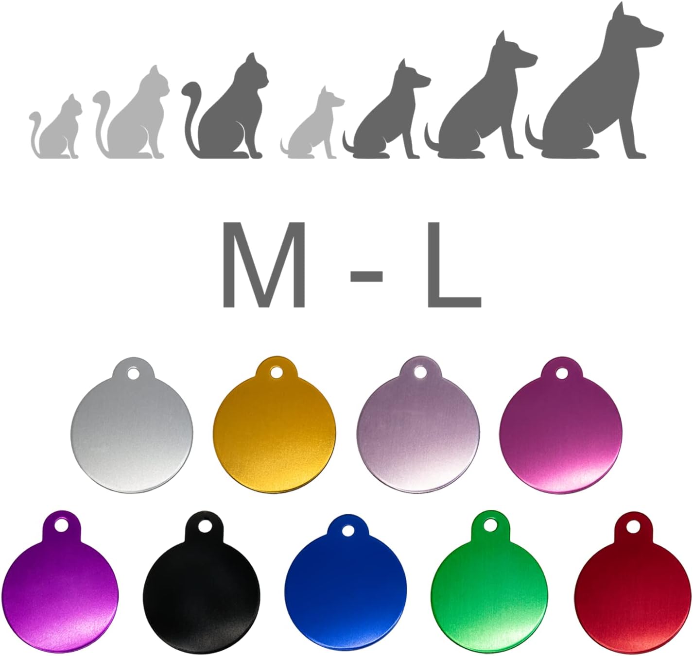 Ibera Gifts - Chapa Perro Grabada en Forma Redonda, Placa Perro Personalizada para Perros y Gatos Medianos a Grandes, Tamaño 30 x 30 mm, Chapa Identificativa Perro y Gato (Azul)