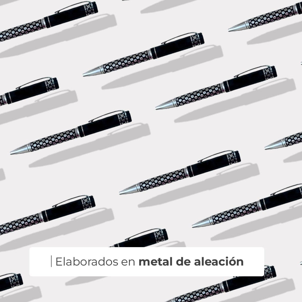 ibera gifts - Bolígrafos Personalizados, Bolígrafo Personalizado con Grabado Láser, Presentado en Bolsa de Regalo, Tamaño 14,3 cm (Negro grande)