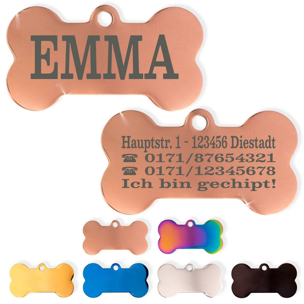 Ibera gifts - Hundemarke Mit Gravur - Personalisierte Hundemarke Für Mittelgroße Bis Große Hunde - Edelstahl 37 x 23 mm - Hundeanhänger Mit Gravur - Mit Strasssteinen (Silber/Strass/Pfote)