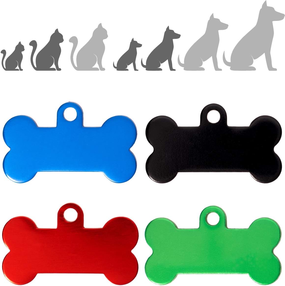 Ibera gifts - Hundemarke mit Gravur - Personalisierte Hundemarke in Knochenform für kleine und mittelgroße Haustiere - Hundemarke personalisiert aus Aluminium