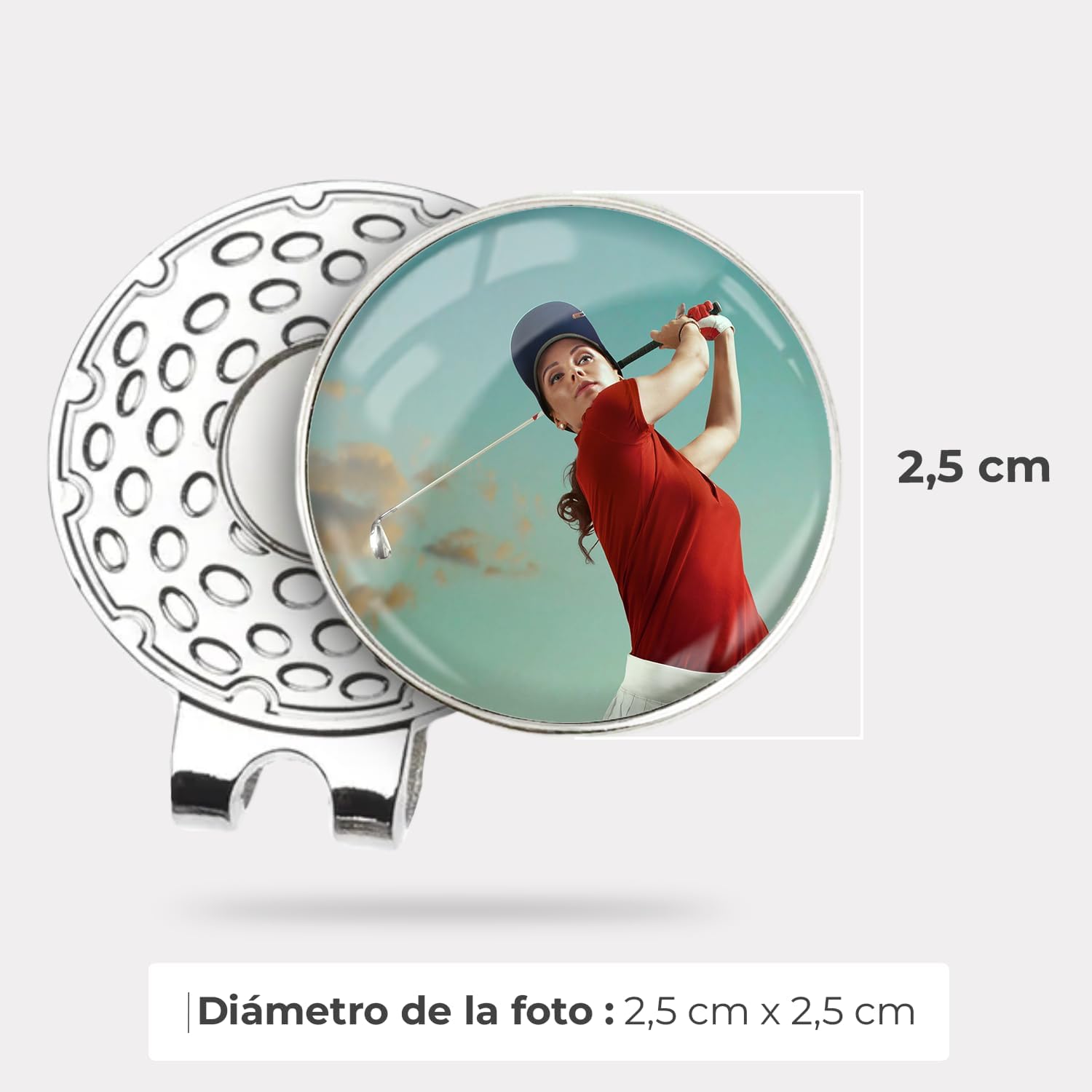 ibera gifts - Marcador Bolas de Golf Personalizado con Clip Gorra Magnético y 2 Marcadores de Bola, Presentado en Caja de Regalo, Diámetro 2,5 cm