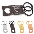 ibera gifts - 2 Personalisierte Schlüsselanhänger Herz - Anhänger als Geschenke Mit Gravur für Freund, Freundin, Vatertag, Muttertag, Partner - Coole Schluesselanhaenger