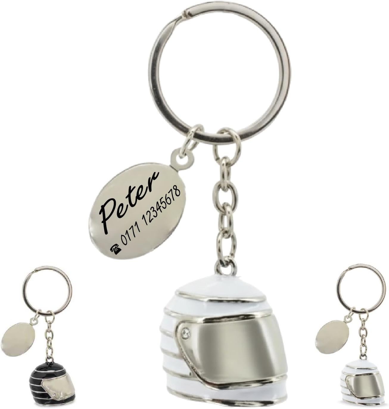 ibera gifts - Schlüsselanhänger Personalisiert Motorradhelm Mit Gravur • Schlüsselanhänger Mit Namen Und Text • Geschenkidee Für Motorradfahrer Herren Damen Motorrad Paar Geburtstag