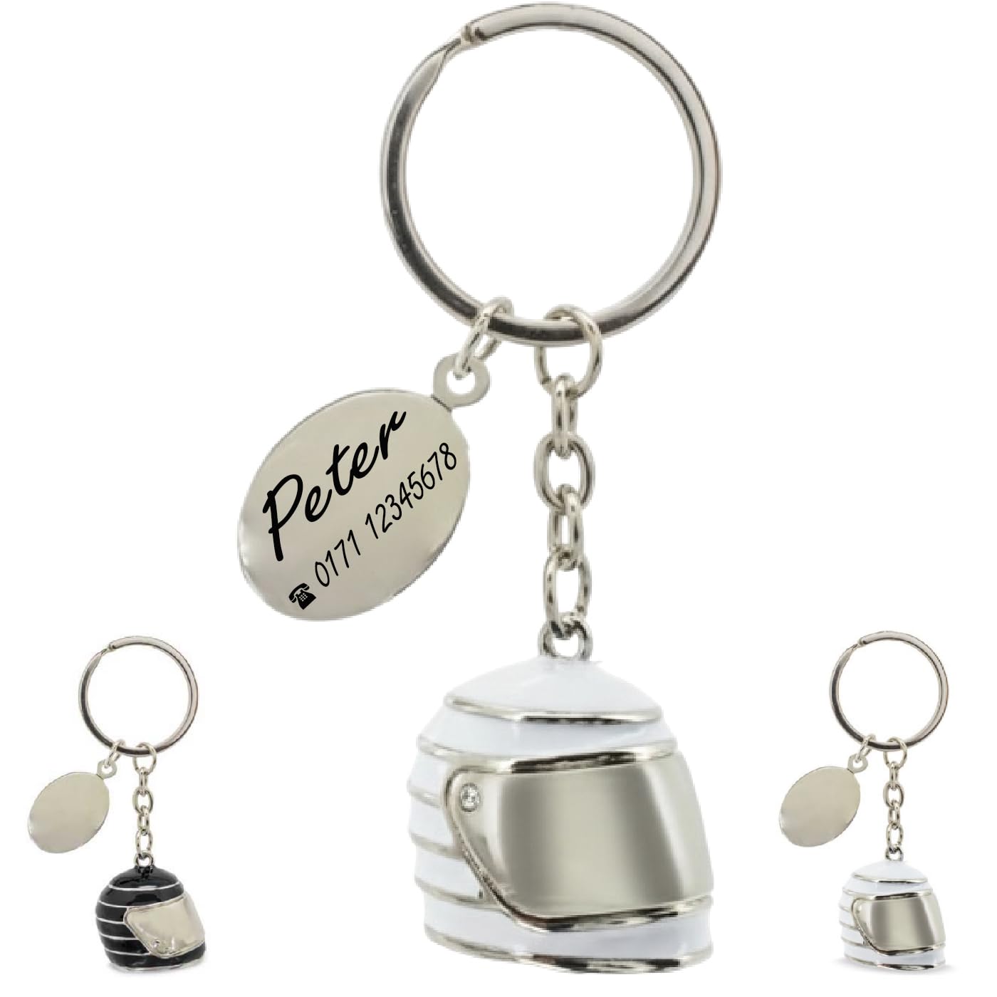 ibera gifts - Schlüsselanhänger Personalisiert Motorradhelm Mit Gravur • Schlüsselanhänger Mit Namen Und Text • Geschenkidee Für Motorradfahrer Herren Damen Motorrad Paar Geburtstag