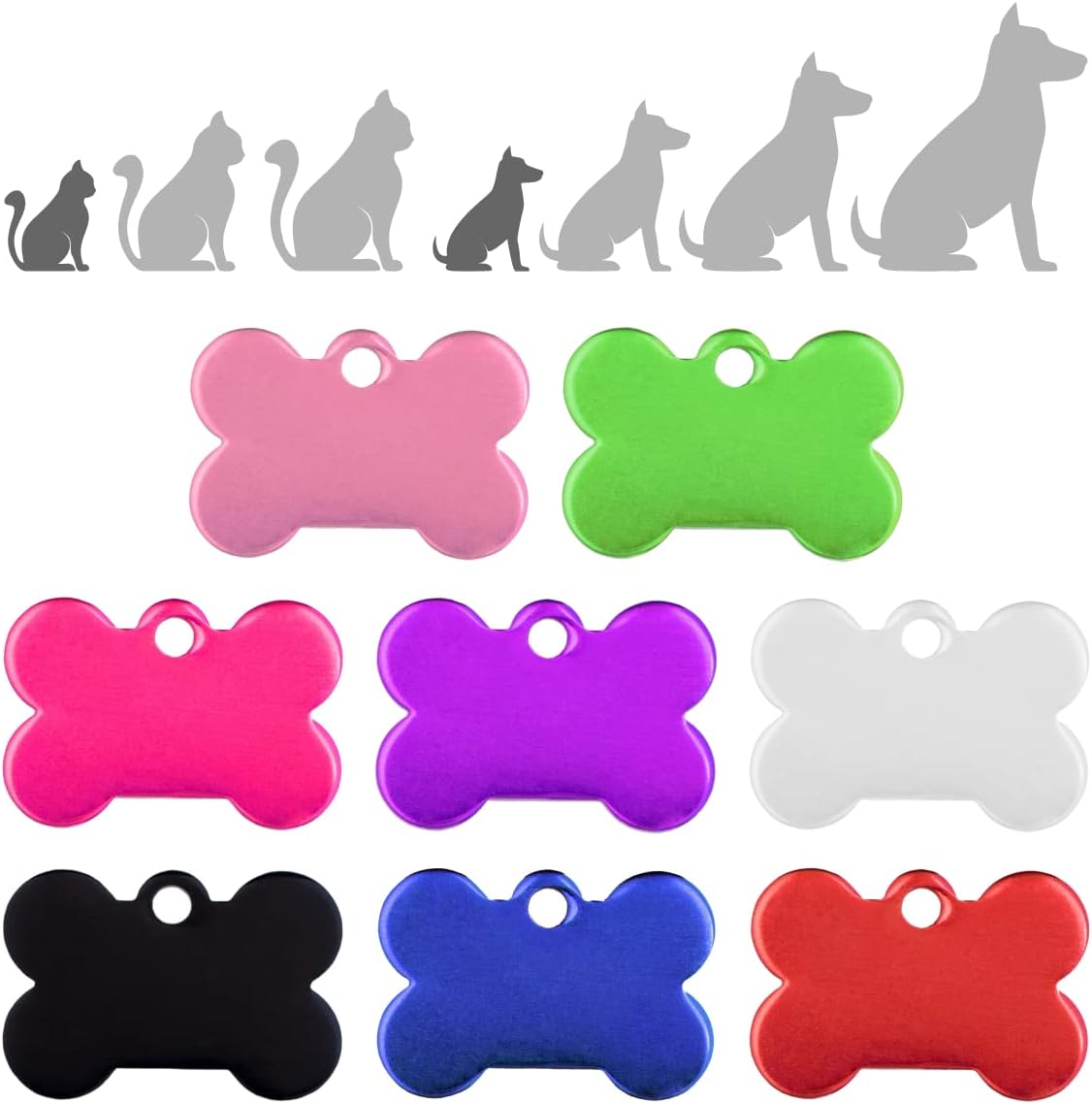 Iberiagifts - Hundemarke Knochen mit Gravur und Herzen für sehr kleine Welpen - Hunde - Katzen Haustier Plakette Anhänger Halsband Medaillon graviert personalisiert (Rot)