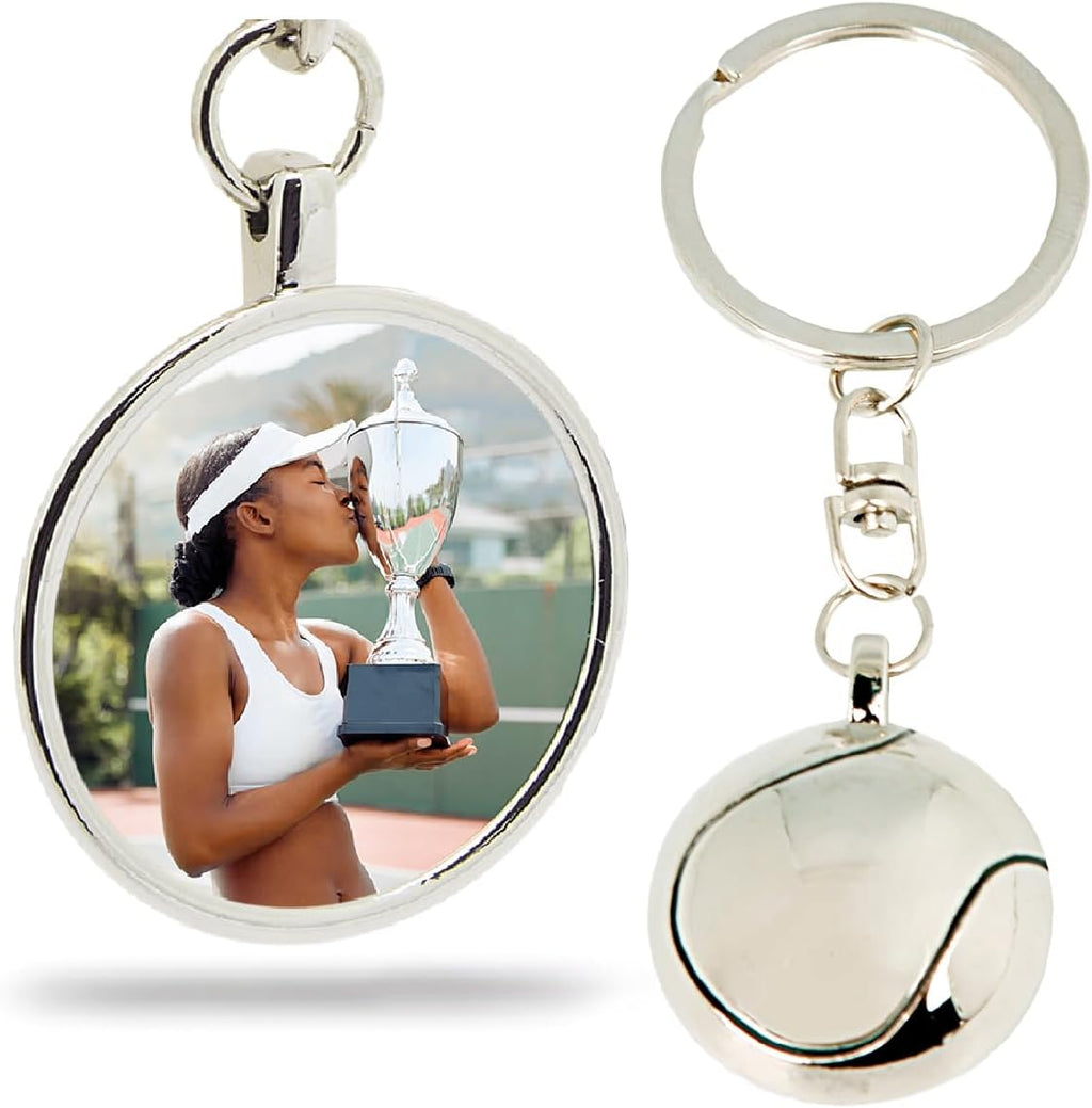 ibera gifts - Foto Llavero personalizado En Forma de pelota Tenis/Padel - Regalos originales personalizados para Mujer Hombre Parejas Novios Papa Dia del Padre - Grabado con Imagen