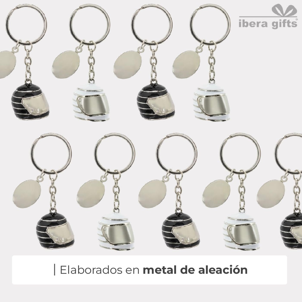 ibera gifts - Llavero Personalizado Casco De Moto Grabado Con Láser • Llavero Con Nombre Y Mensaje • Regalo Original Para Motoristas, Hombre, Mujer, Pareja, Aniversario