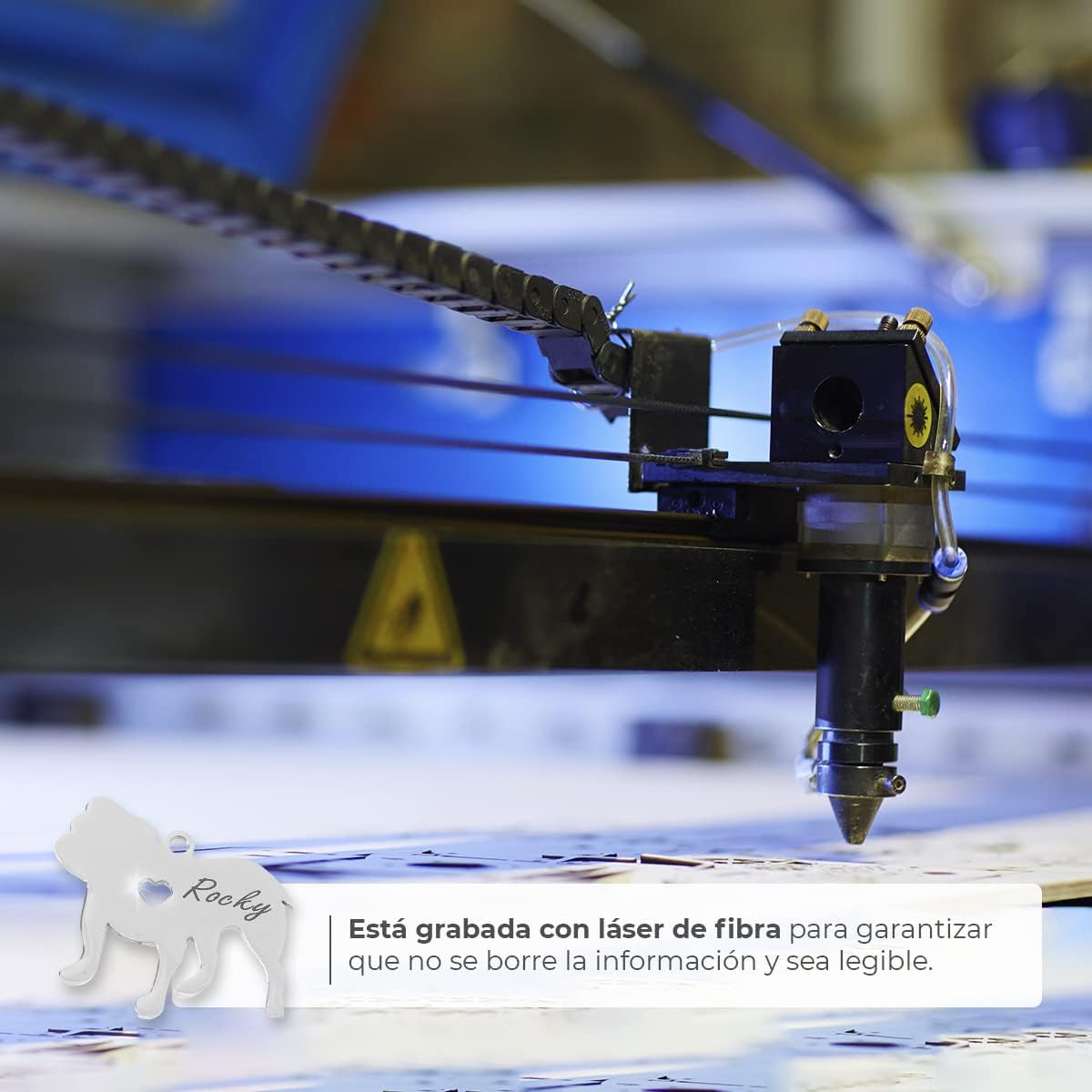 Chapa para Perro y Gato Personalizada - Ideal para Grabar su Nombre y tu Contacto - Placa Identificativa Hecha de Acero Inoxidable - Forma de Bulldog - Regalos Market