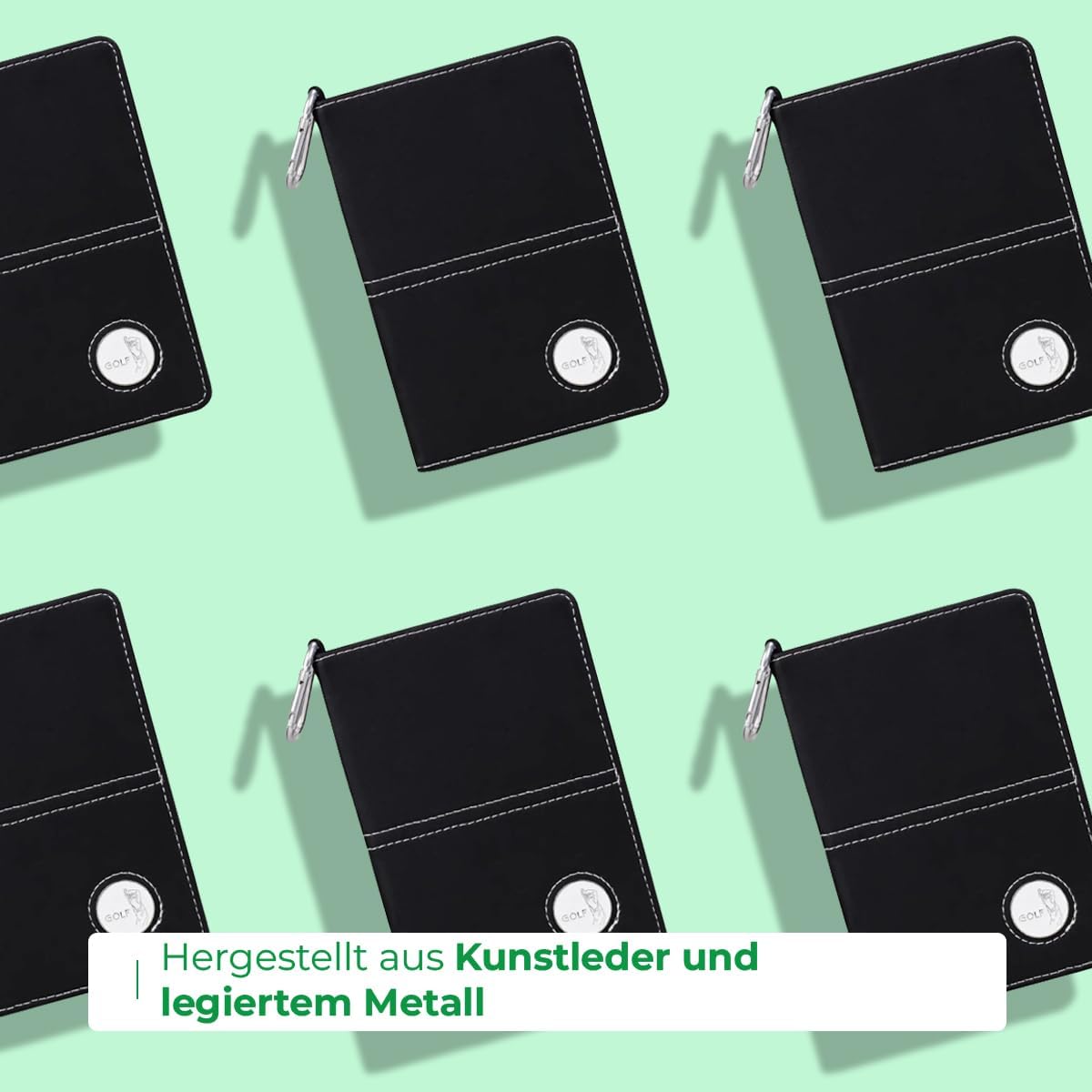 ibera gifts - Personalisierte Golf Geschenke – Golf Scorecard Halter personalisiert mit Marker und Bleistift - Scorekartenmappe Scorekartenhalter Leder