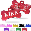 Ibera gifts - Hundemarke mit Gravur und personalisierte Hundemarke in Knochenform für kleine bis mittelgroße Hunde und Katzen (Rot, Keine Zeichnung)