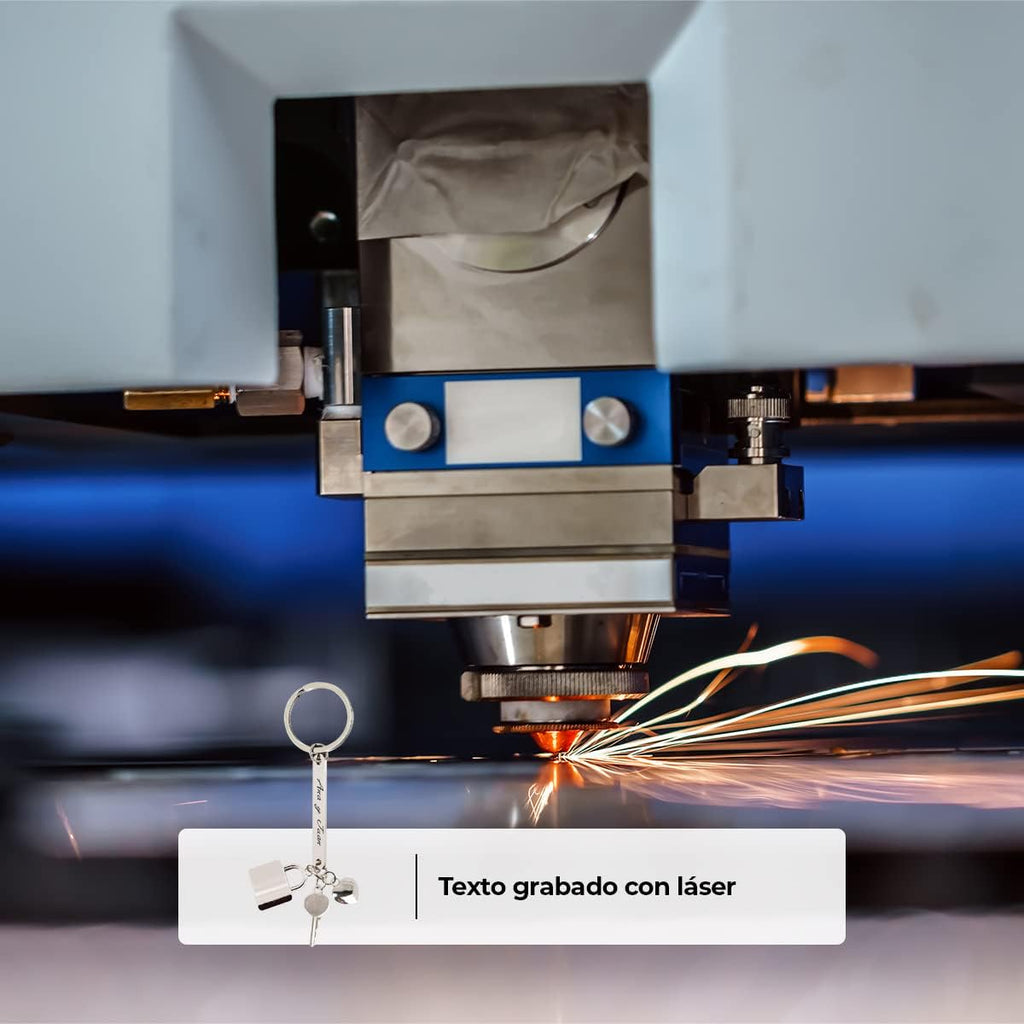 Ibera Gifts - Llavero Personalizado con Candado, Llave y Corazón, Acero Inoxidable, Llaveros Personalizados y Llaveros Originales, Presentado en Bolsa de Regalo