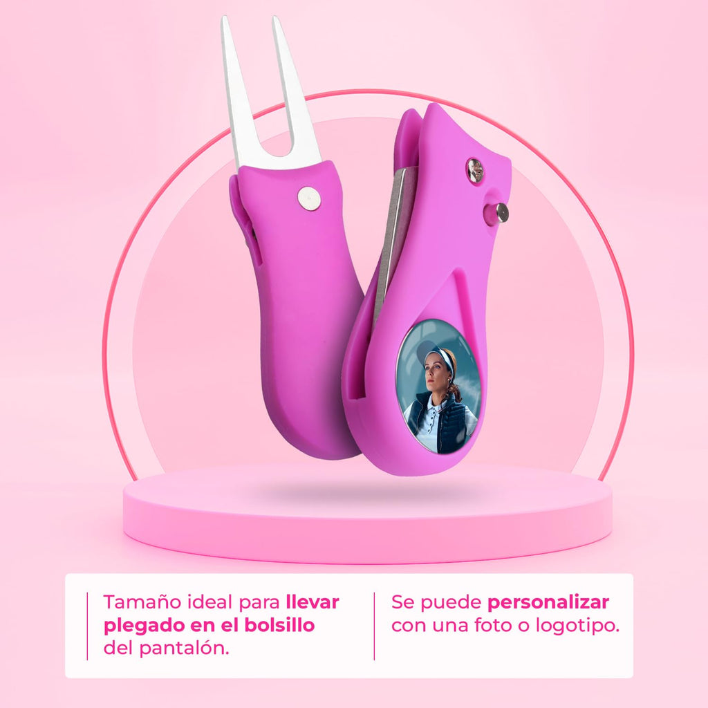 Arreglapiques de Golf con Marcador Magnetico Bolas Personalizado con Foto - Regalos para golfistas - Divot Tool, Pitch Fork, Accesorios arregla piques Repair pique repara green - Acabado Profesional