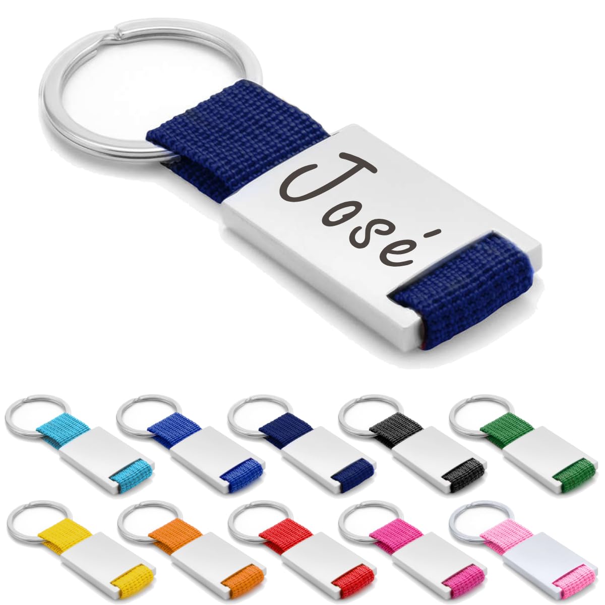 ibera gifts Llavero personalizado Metal/Tela - Regalos originales personalizados Mujer, Hombre, Parejas, Novios, Amiga, Papa, Dia de Padre - Grabado con Nombre, Mensaje, Llaveros personalizados
