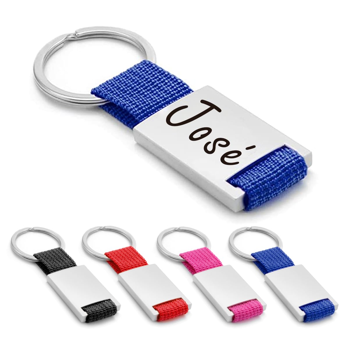 ibera gifts Llavero personalizado Metal/Tela - Regalos originales personalizados Mujer, Hombre, Parejas, Novios, Amiga, Papa, Dia de Padre - Grabado con Nombre, Mensaje, Llaveros personalizados