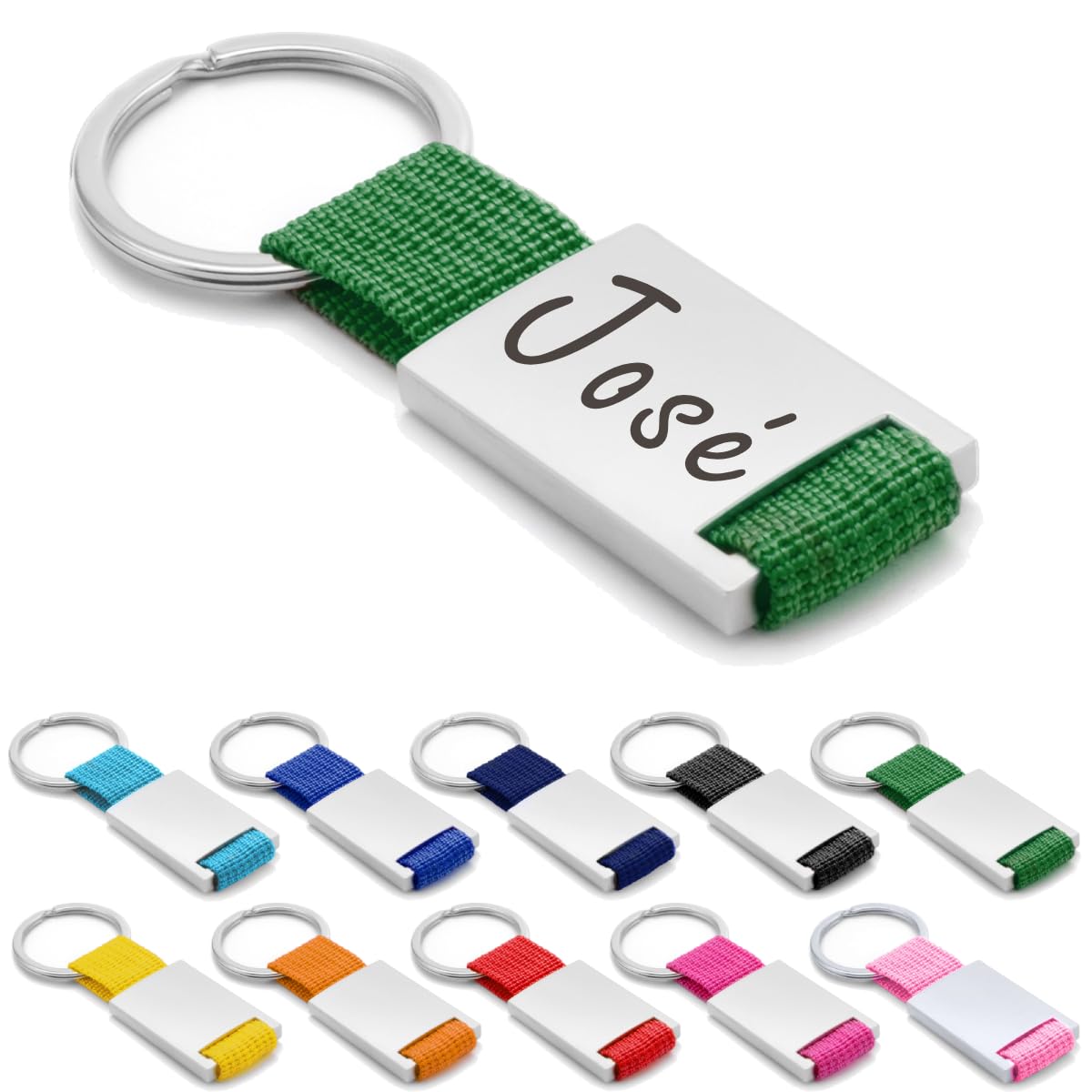 ibera gifts Llavero personalizado Metal/Tela - Regalos originales personalizados Mujer, Hombre, Parejas, Novios, Amiga, Papa, Dia de Padre - Grabado con Nombre, Mensaje, Llaveros personalizados