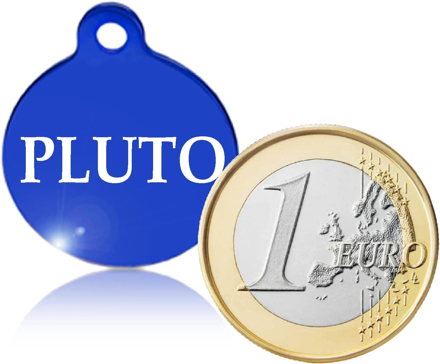 Ibera Gifts - Chapa Perro Grabada en Forma Redonda, Placa Perro Personalizada para Perros y Gatos Medianos a Grandes, Tamaño 30 x 30 mm, Chapa Identificativa Perro y Gato (Azul)