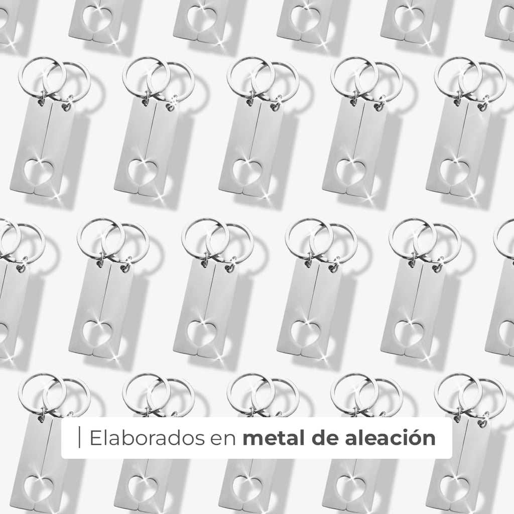 2 Llaveros Personalizados Corazón - Regalos originales personalizados Mujer, Hombre, Parejas, Novios, Amiga, Papa, Dia de Padre - Grabado con Nombre, Mensaje, Letras o Frases, Llaveros originales