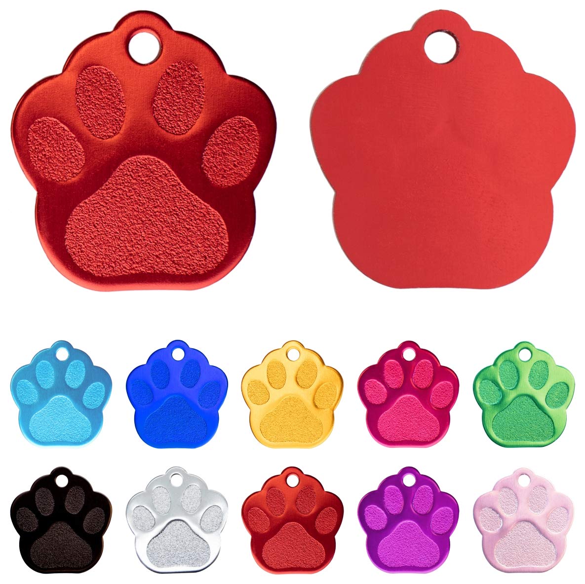Ibera gifts - Hundemarke mit Gravur und personalisierte Hundemarke in Pfotenform für mittelgroße bis große Hunde und Katzen (Rosa)