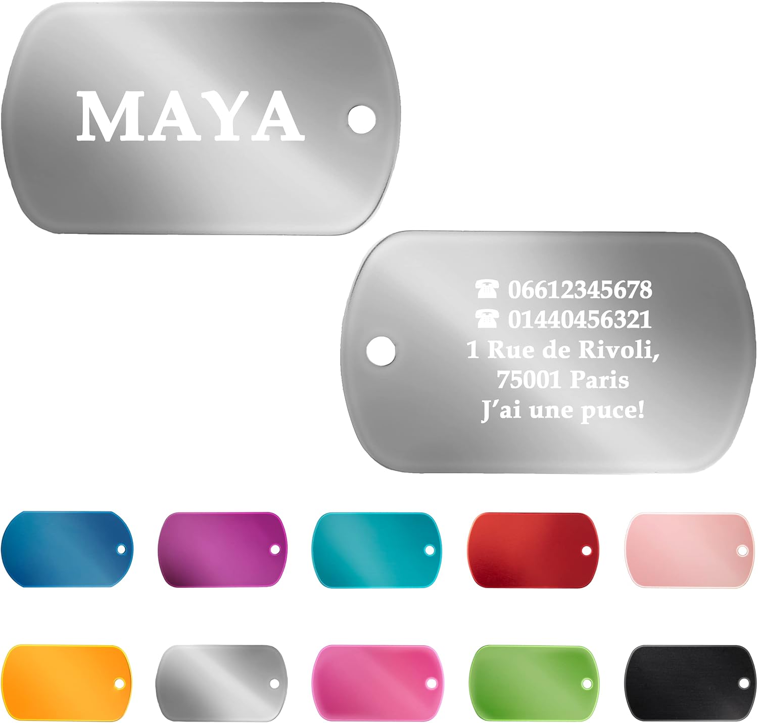 Ibera gifts - Hundemarke mit Gravur - Hundemarke Personalisiert Militärische Erkennungsmarke für große Hunde