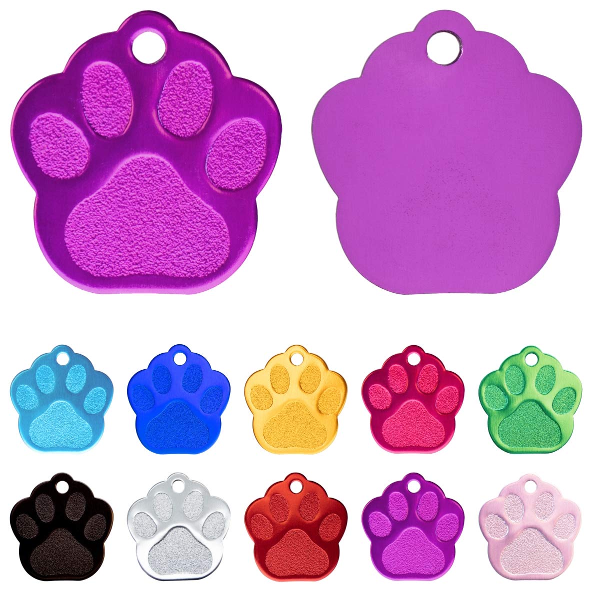 Ibera gifts - Hundemarke mit Gravur und personalisierte Hundemarke in Pfotenform für mittelgroße bis große Hunde und Katzen (Rosa)