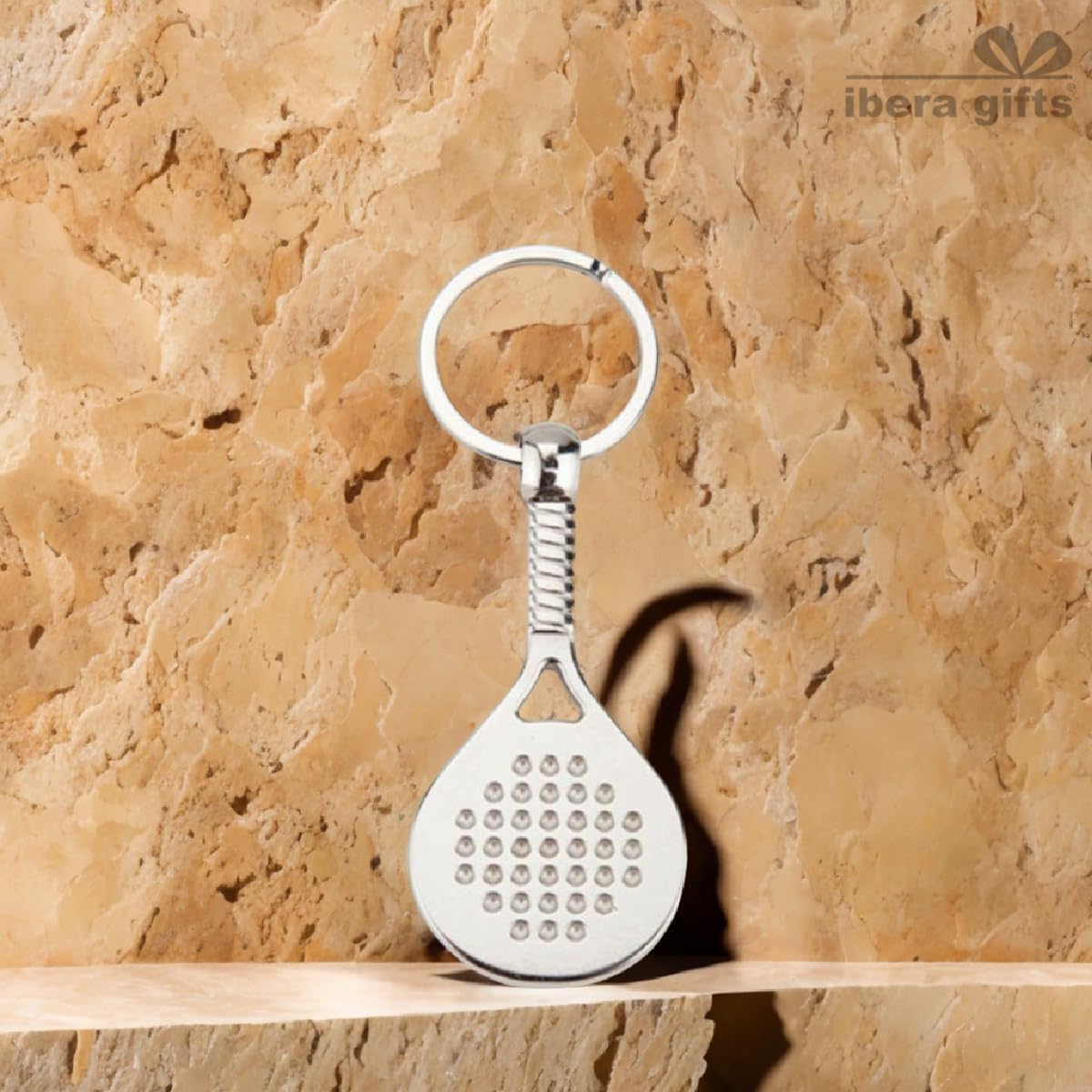 ibera gifts – Padel Schlüsselanhänger personalisiert mit Gravur – Geschenk Padelspieler personalisiert – Schlüsselanhänger Padel Schläger Edelstahl