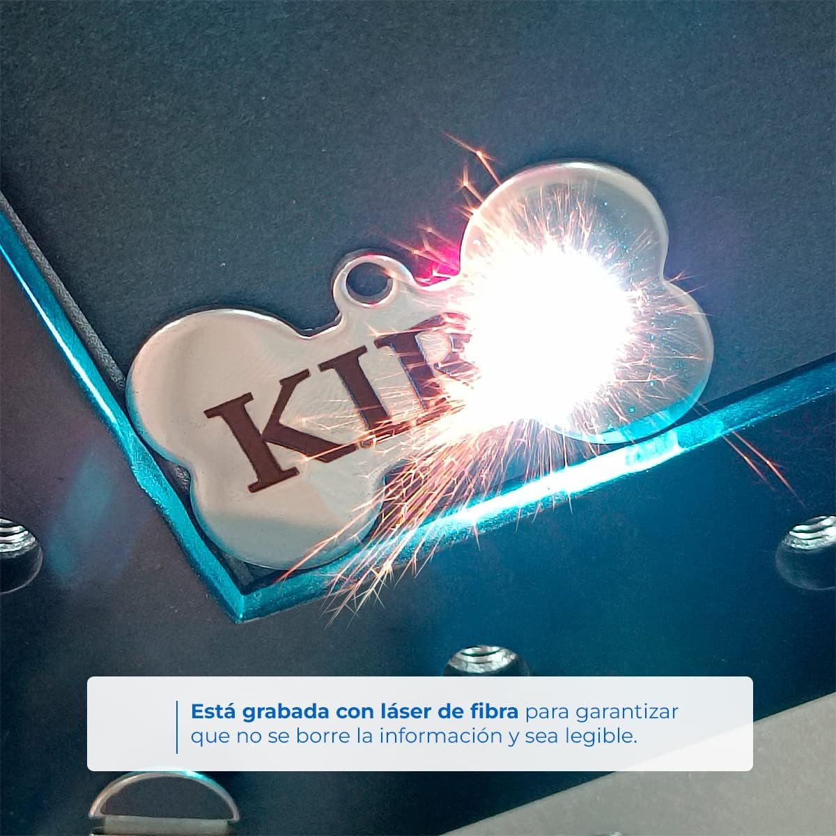 Ibera gifts - Schlüsselanhänger Katze, Anhänger Katze, Katzenmarke personalisiert, Katzengesicht, Aluminium, für kleine bis große Katzen, 25 mm x 17 mm