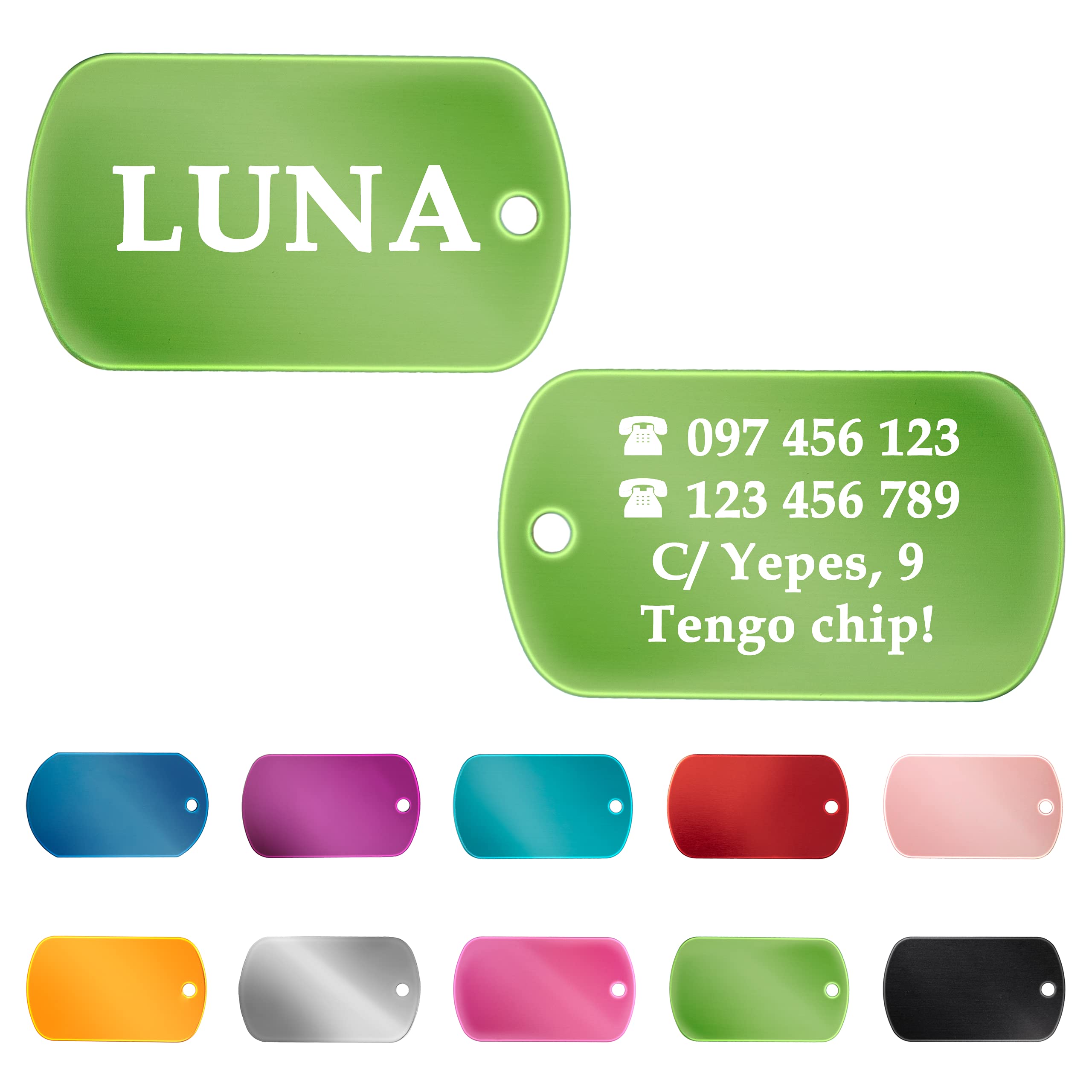 Ibera gifts - Hundemarke mit Gravur - Hundemarke Personalisiert Militärische Erkennungsmarke für große Hunde